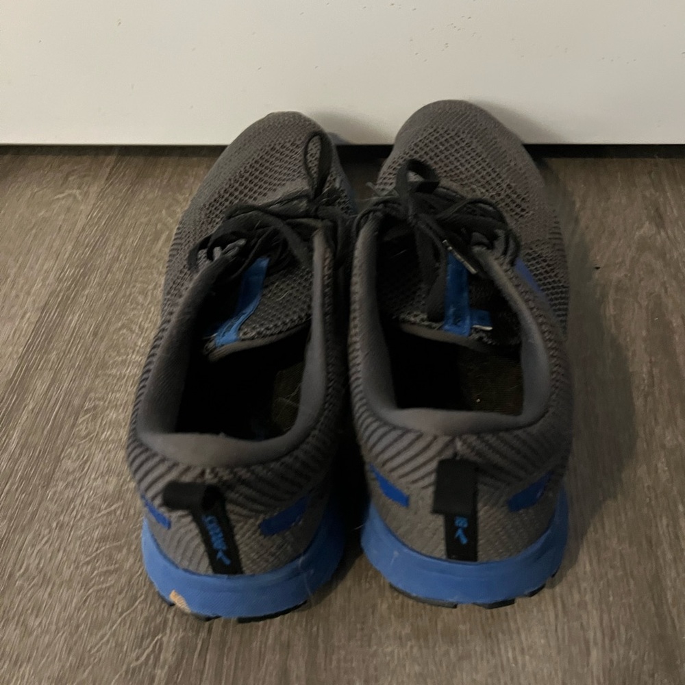 Sleek Gray and Blue Athletic Shoes